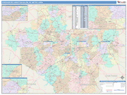 Greensboro-High Point Metro Area Wall Map Color Cast Style